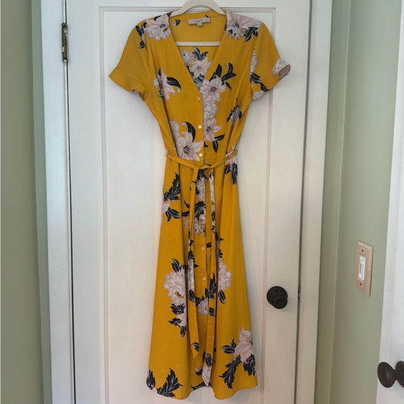 Ann Tailor Loft Floral Shirt Dress Sz 8 - Picture 2 of 4